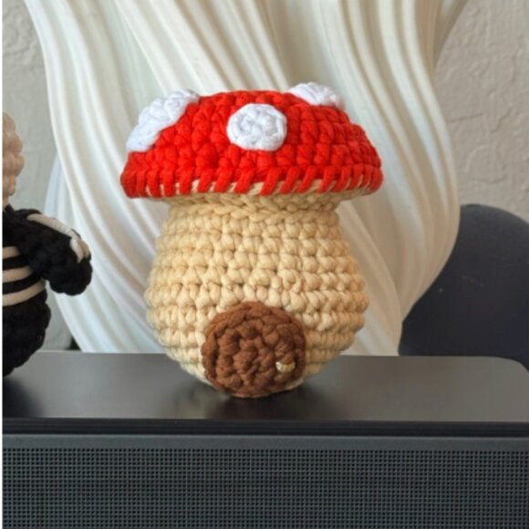 *Pre-Made Plushie* The Woobles Mushroom House (Book Pattern Exclusive w/mod) - Picture 2 of 9